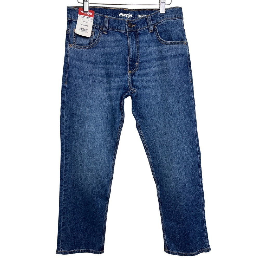 Wrangler Classic Five Star Jeans Boys 14 Husky Blue Denim‎ Medium Wash New A28